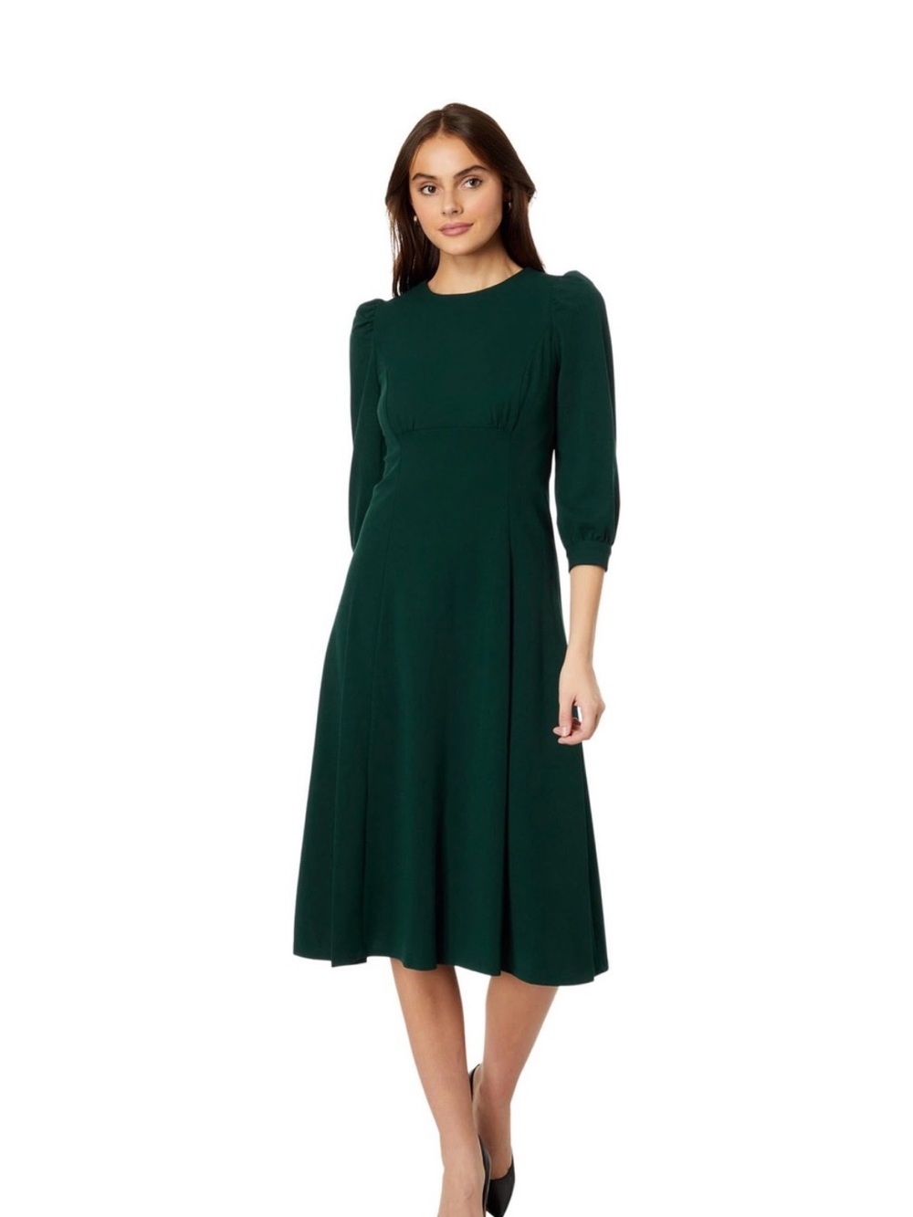 Calvin Klein Long-Sleeve Green Midi Dress